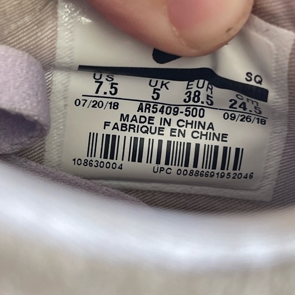 Nike Air Force 1 Low Sage LX Violet Mist Purple Lace up AR5409-500 - Picture 7 of 11